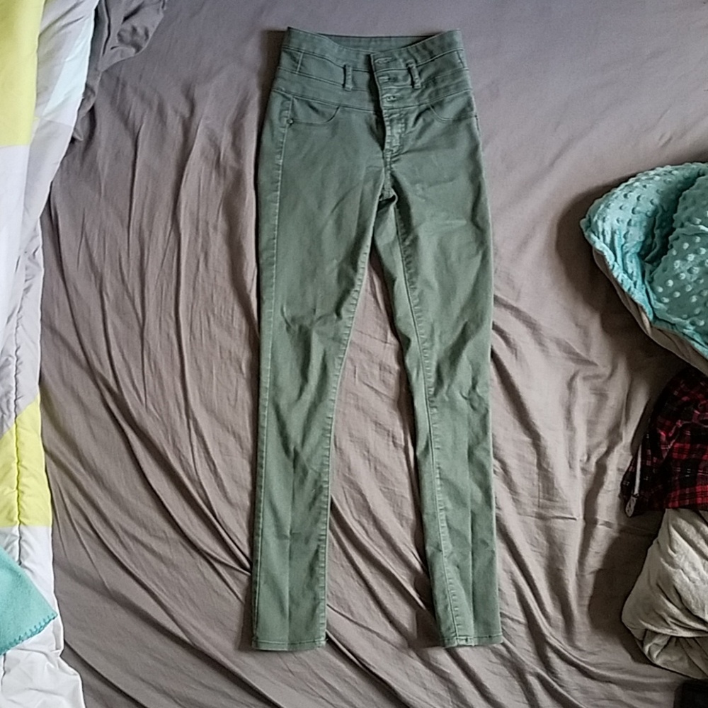 Charlotte Ruse Olive high waisted jeans